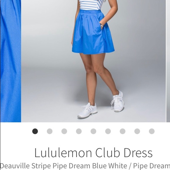 RARE Lululemon club dress deauville stripe pipe dream blue/white - Picture 11 of 15